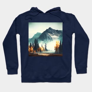 Misty Mountain with Colorful Autumn Trees Hoodie